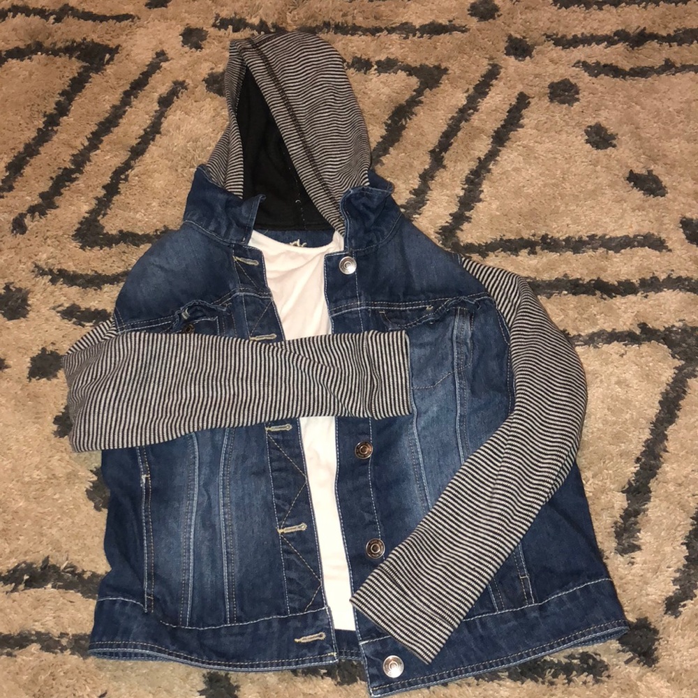 Denim jacket with striped sleeves juniors XL